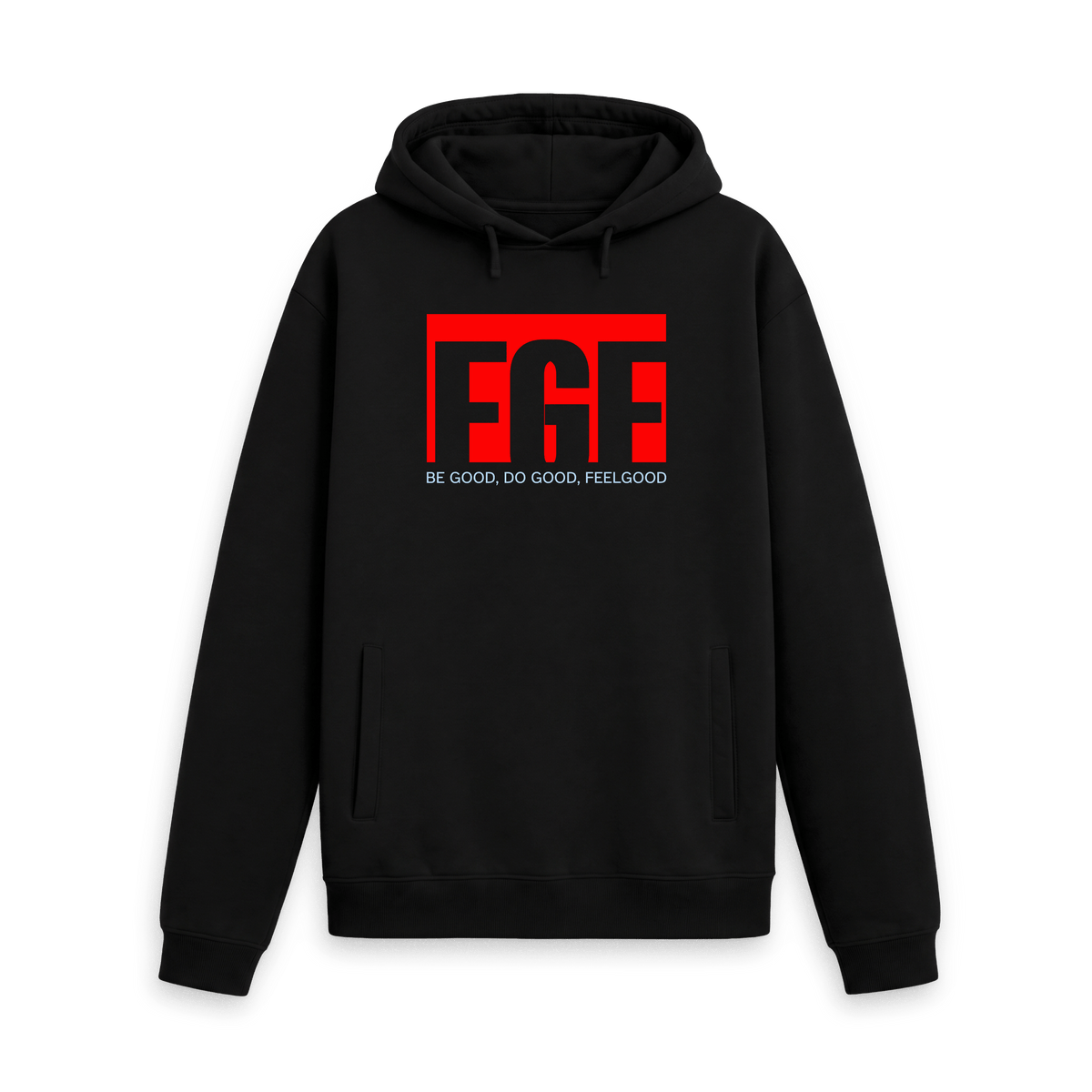 Black Printed Hoody Front