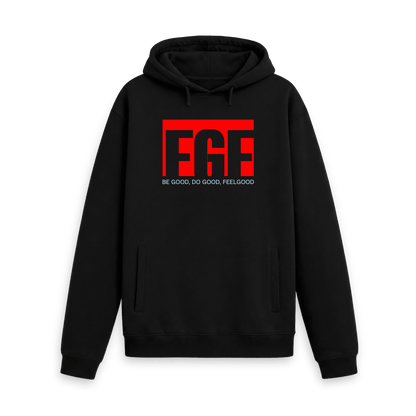 Black Printed Hoody Front