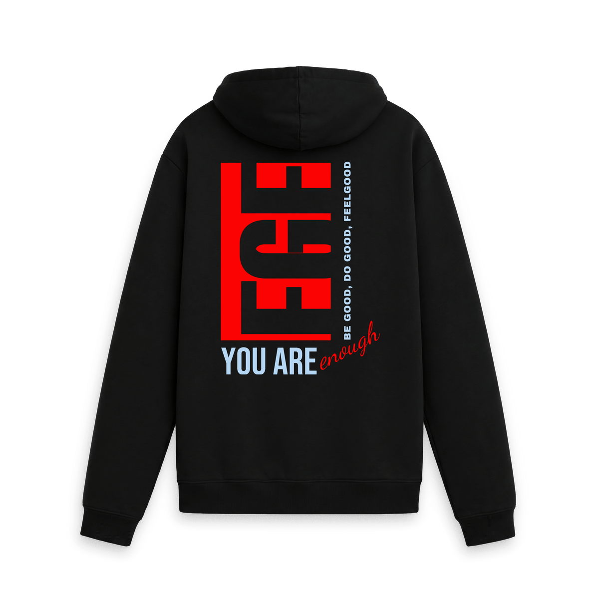 Black Printed Hoody Back