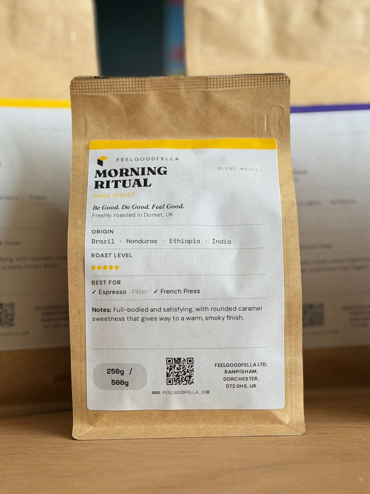 Morning Ritual dark roast, 250g bag
